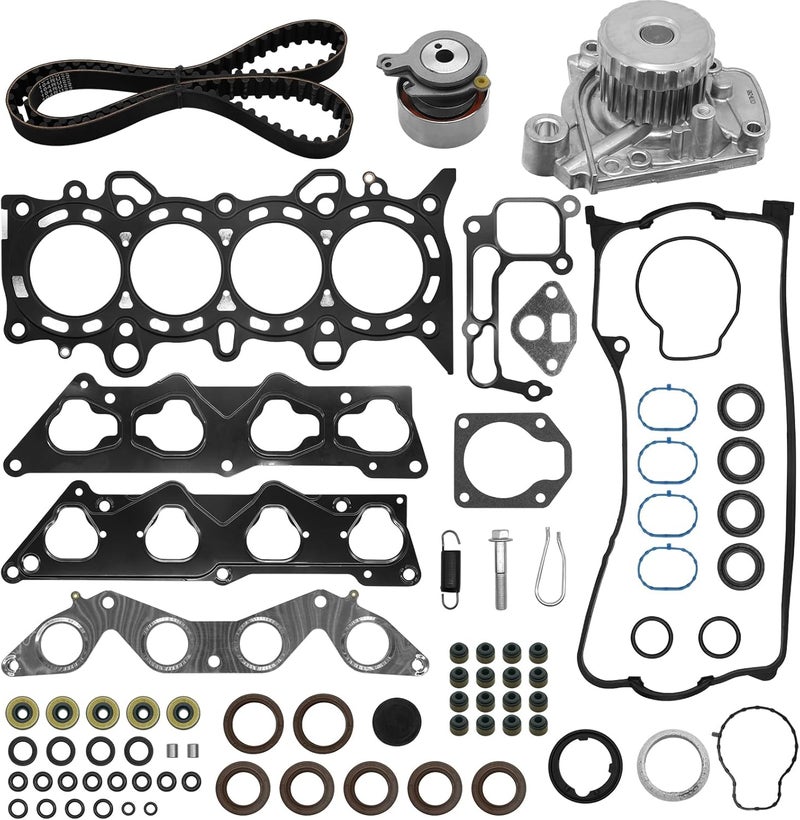 zuverlass HS26236PT Head Gasket Timing Belt Set with Water Pump Compatible with Honda Civic LX DX EX HX 1.7L D1A71 D17A2 D17A6 2001-2005, Replace HS26236PT-2, HS4034, TCK312 - Image 1